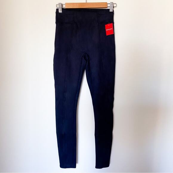 NWT Spanx Navy Faux Suede Leggings - Picture 3 of 8